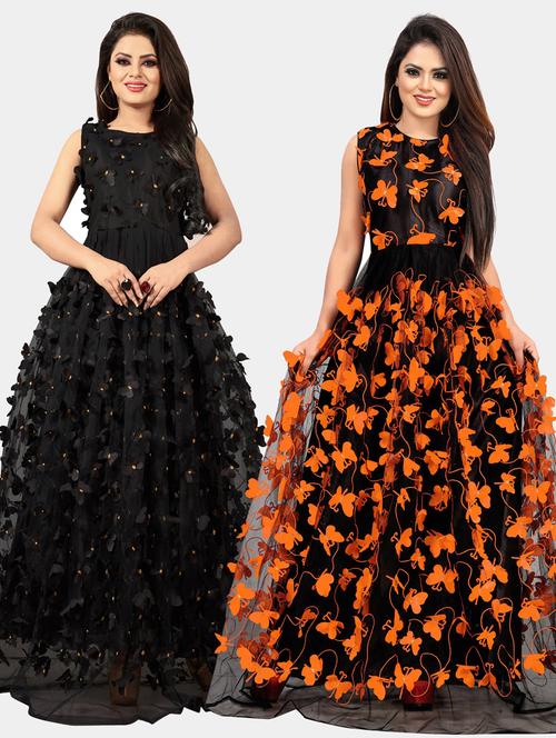 pack of 2 self design semi-stitched gown - 20184271 - Standard Image - 0