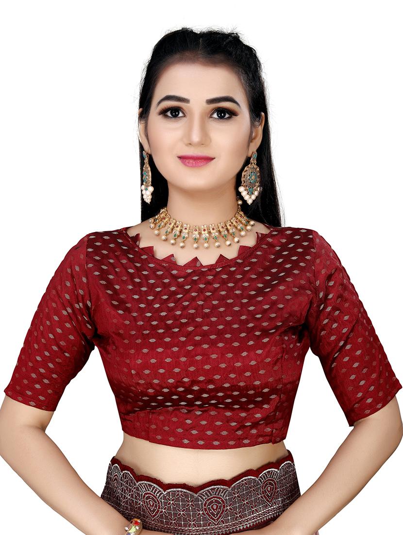 pink self design woven saree with blouse - 20184381 - Standard Image - 2