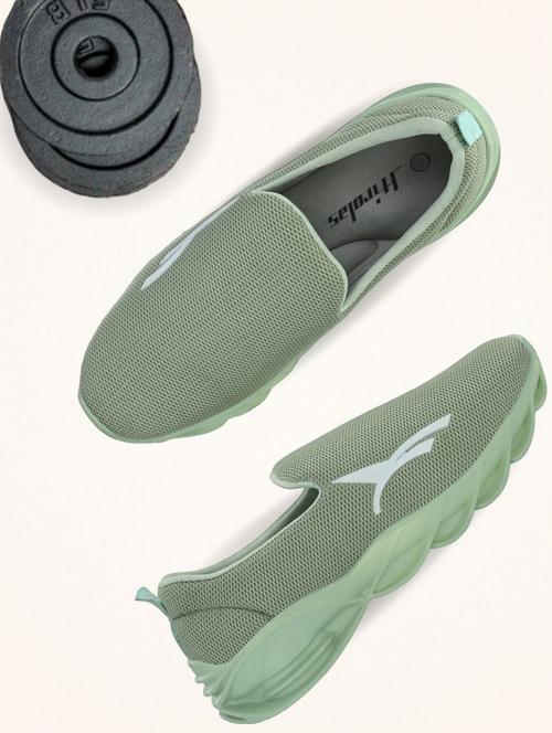 green mesh slip on sports shoes - 20184521 - Standard Image - 0