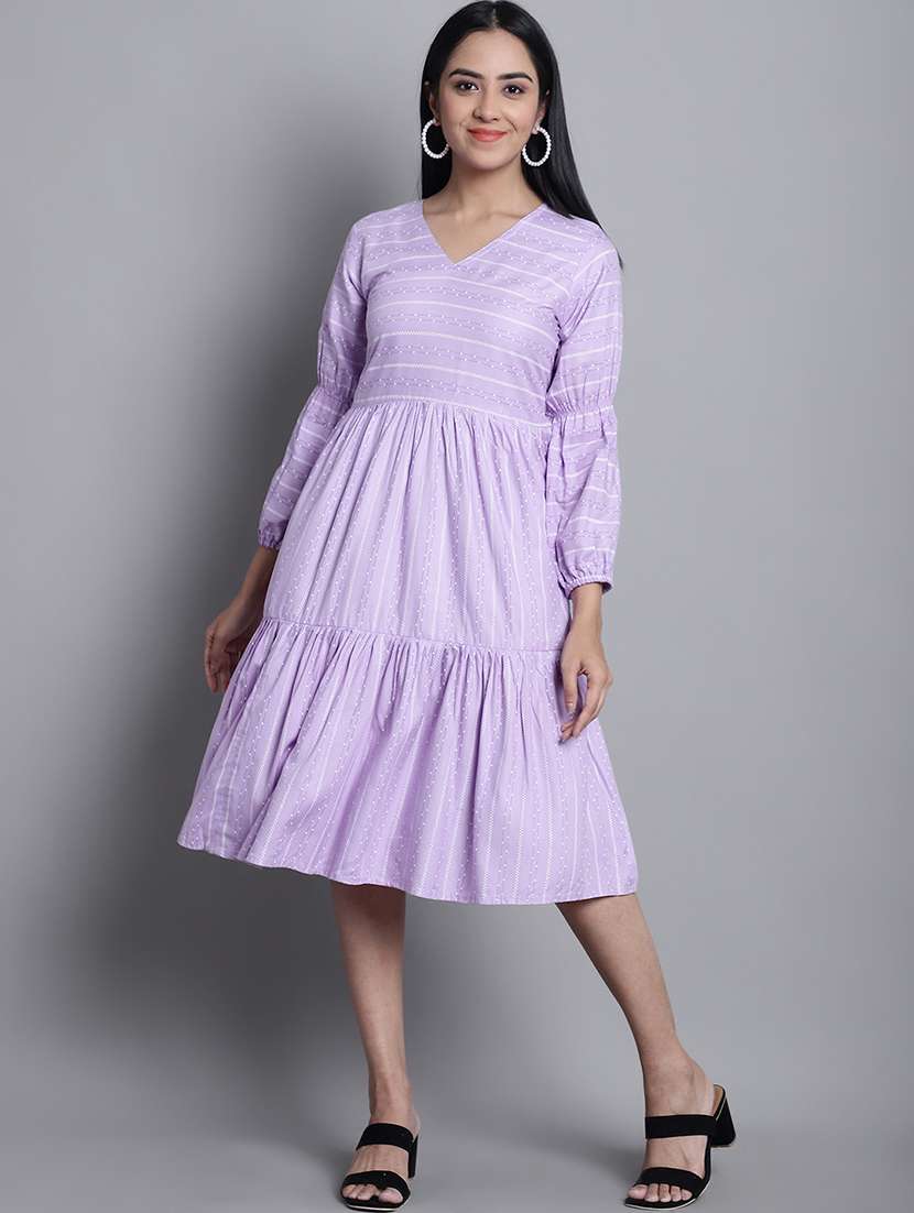 women's tiered dress striped dress - 20187960 - Zoom Image - 0