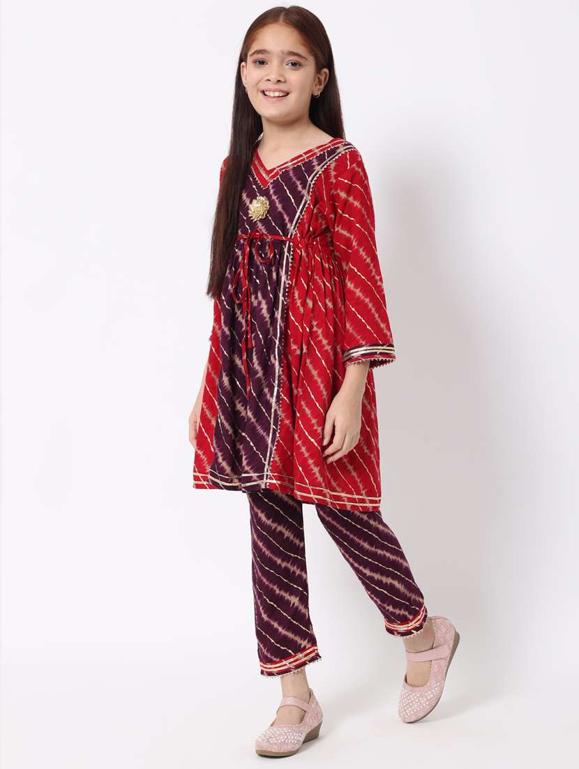 tie & dye kurta pant set  - 20188066 -  Standard Image - 2