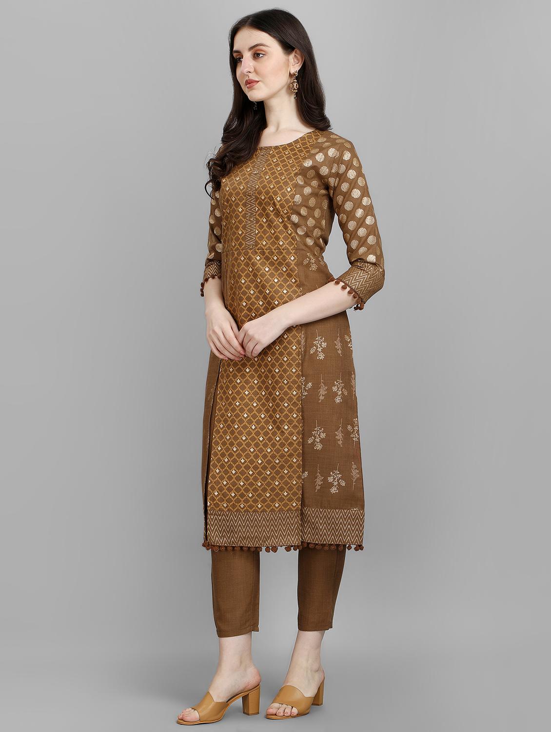 printed kurta pant set with dupatta - 20188747 - Standard Image - 2