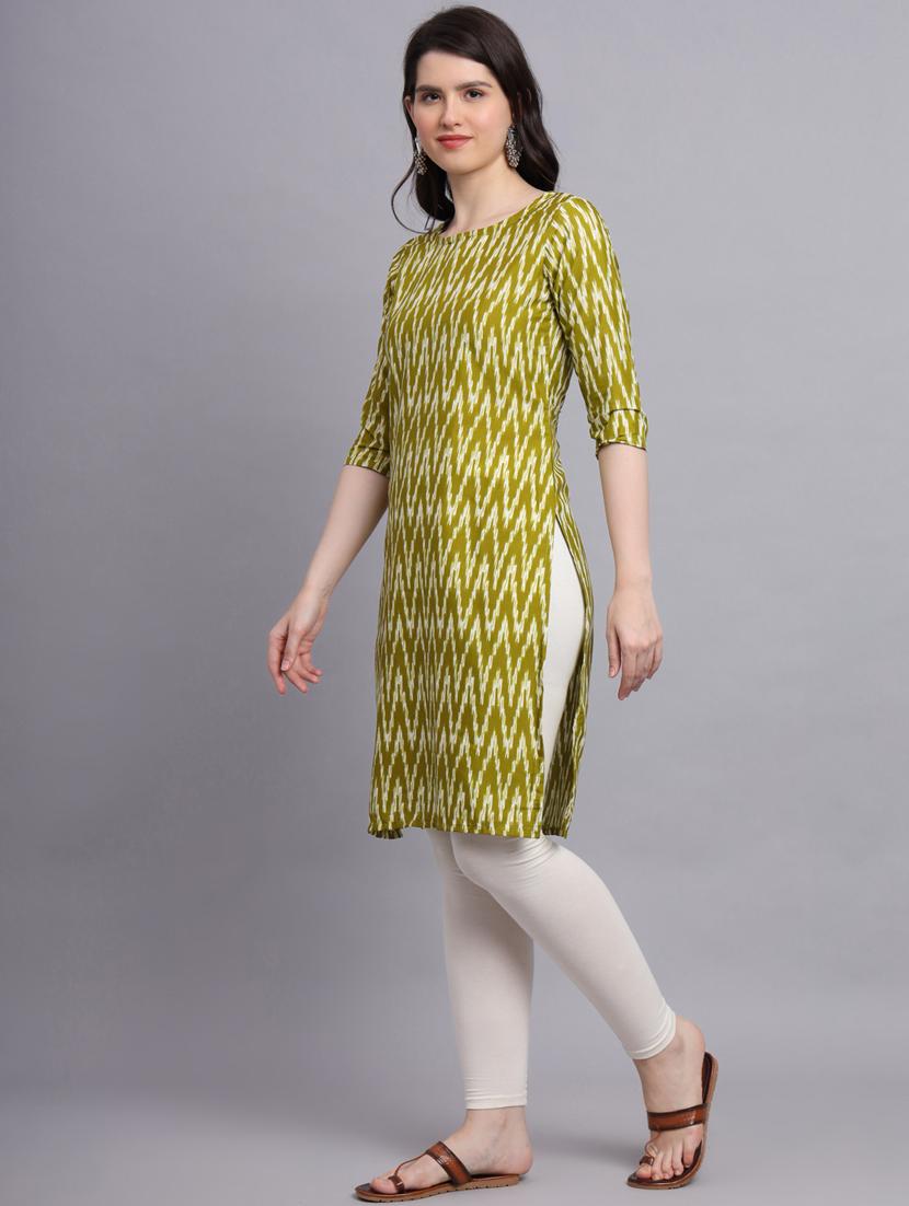 chevron printed straight kurti - 20189282 - Standard Image - 2