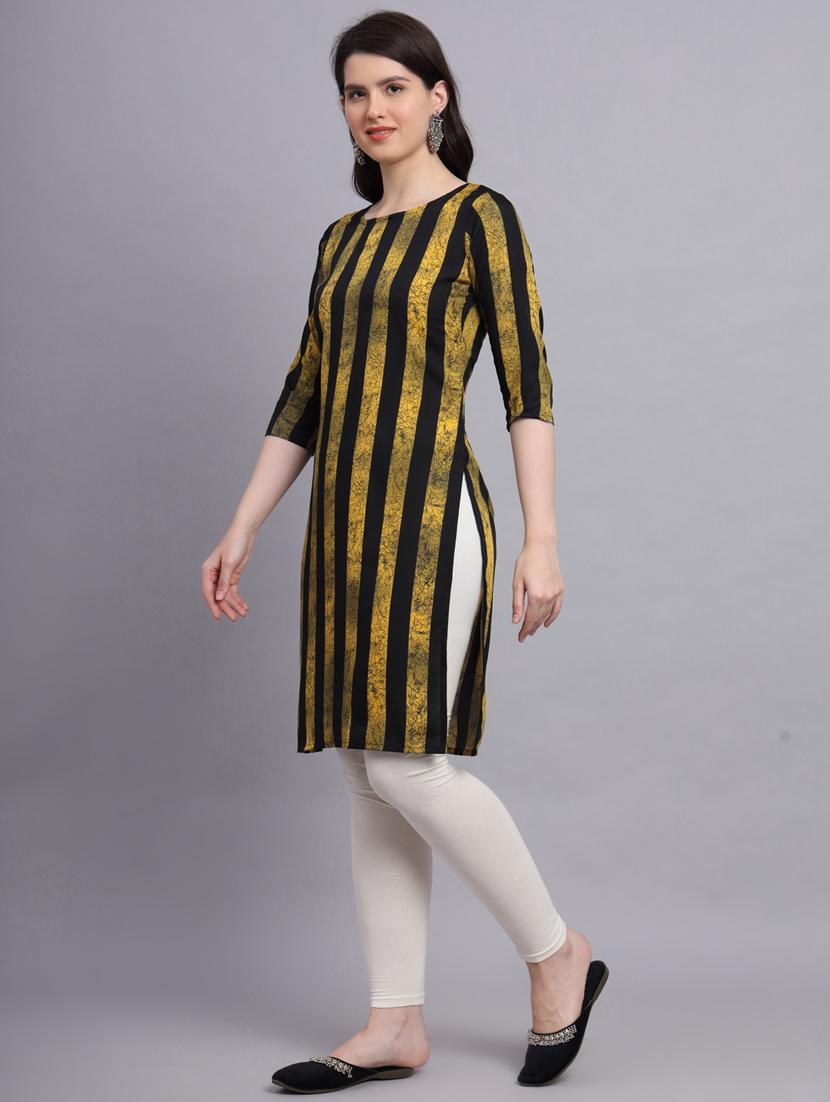 stripes printed straight kurti - 20189285 - Standard Image - 2