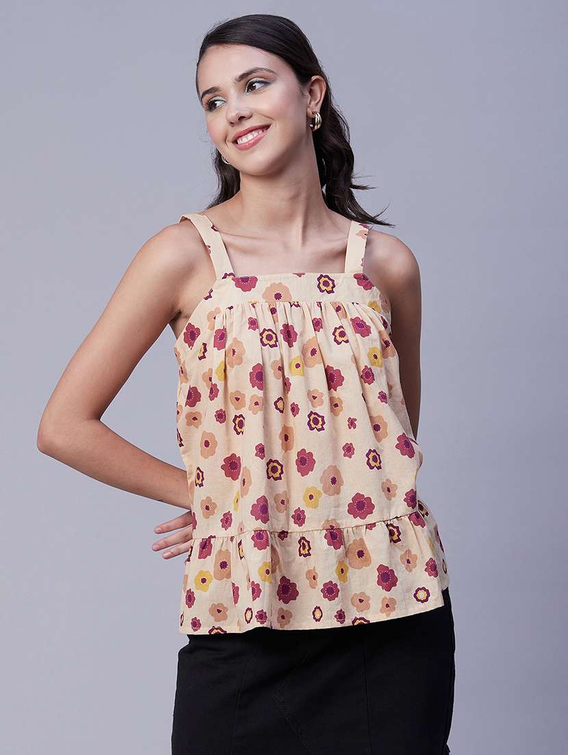 women's tiered shoulder strap top