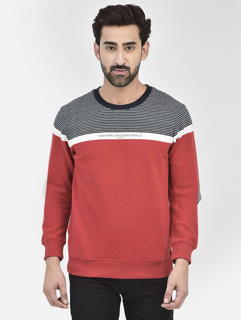 mens color block sweatshirt