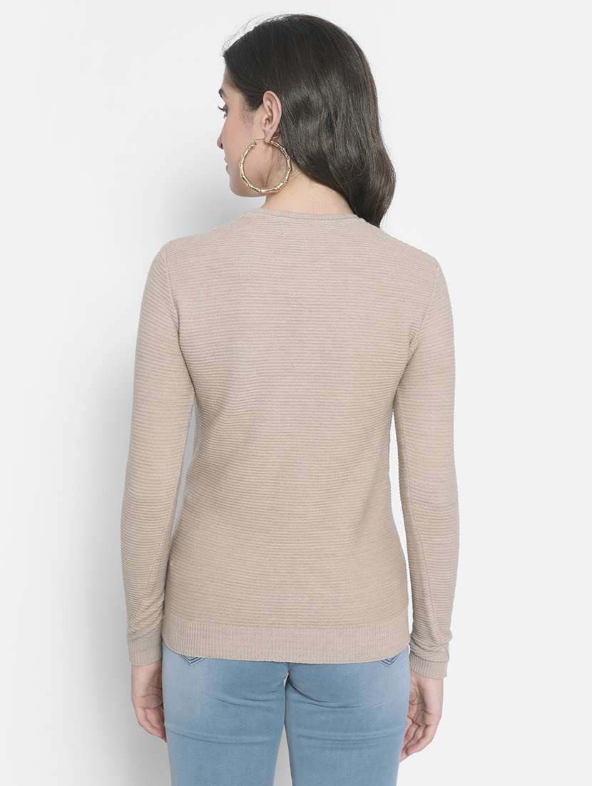 round neck solid regular pullover - 20189857 - Standard Image - 2
