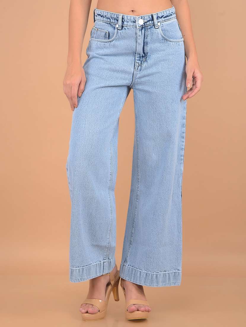 women's plain straight fit jeans