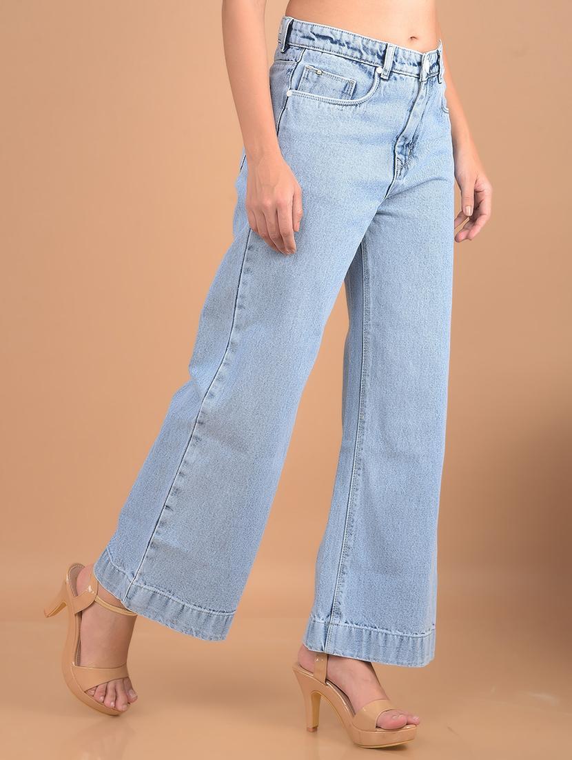 women's plain straight fit jeans - 20189880 - Standard Image - 2