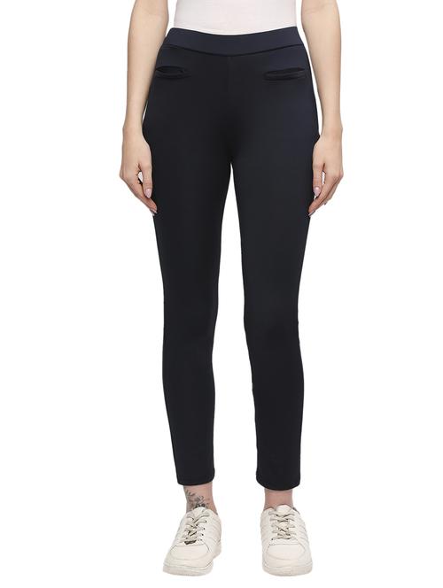 blue cotton high rise jegging - 20190910 - Standard Image - 0