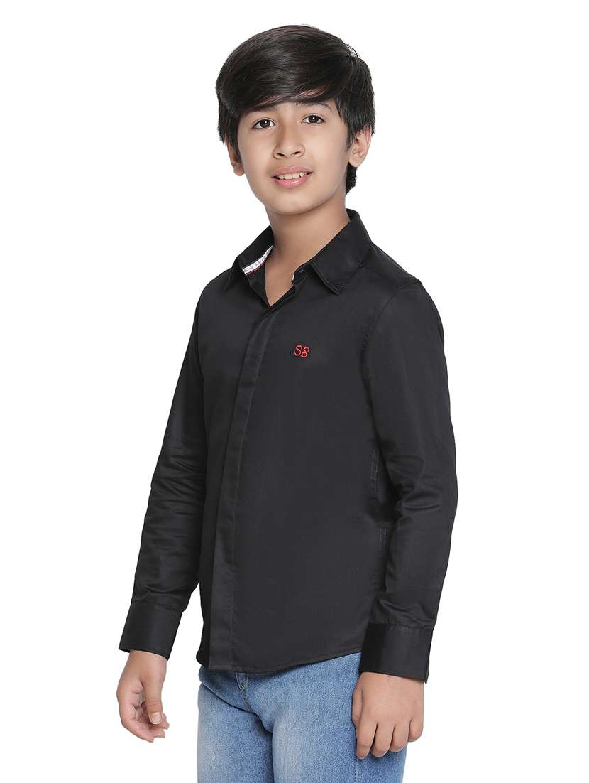 boys black solids shirts - 20190913 -  Standard Image - 2