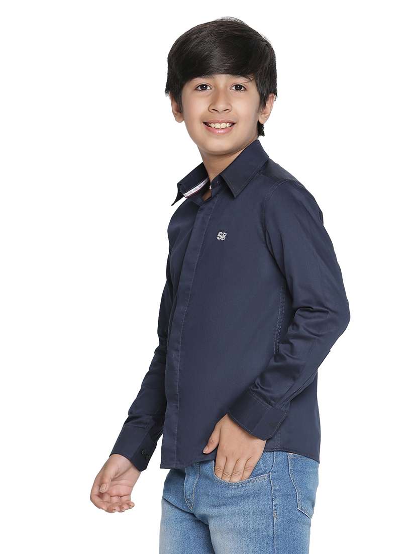 boys blue solids shirts - 20190914 -  Standard Image - 2