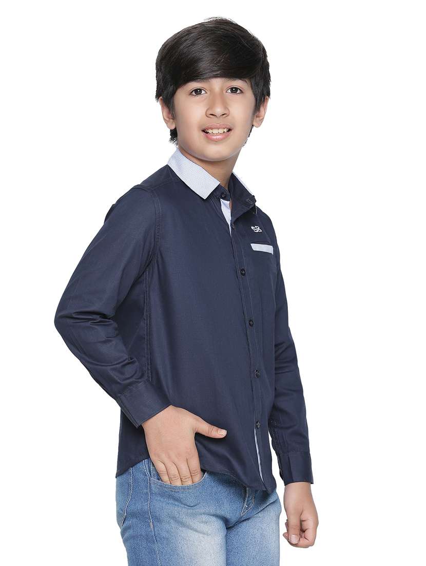 boys blue solids shirts - 20190921 -  Standard Image - 2