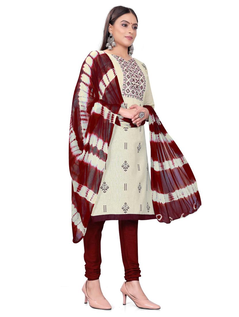 embroidered unstitched suit set - 20193414 - Standard Image - 2