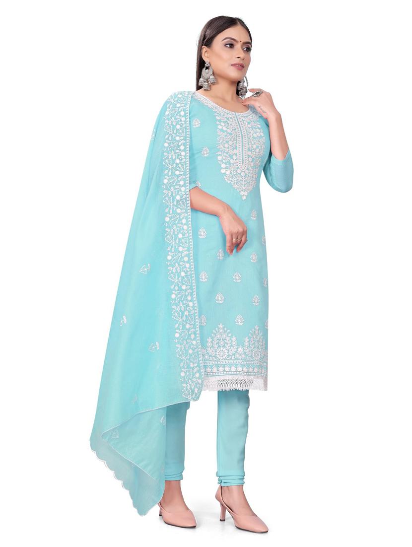 embroidered unstitched suit set - 20193510 - Standard Image - 2