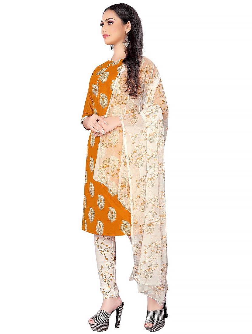 printed unstitched churidaar suit set - 20193862 - Standard Image - 2