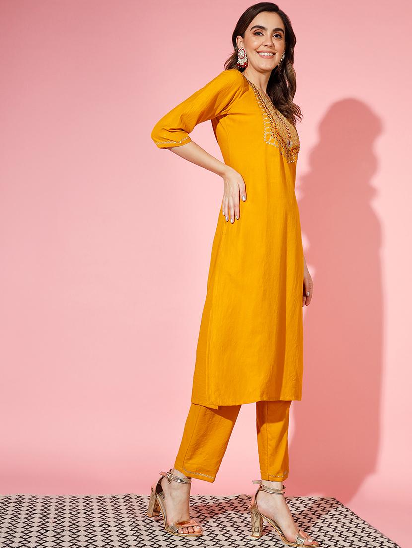 embroidered kurta pant set with dupatta - 20194162 - Standard Image - 2