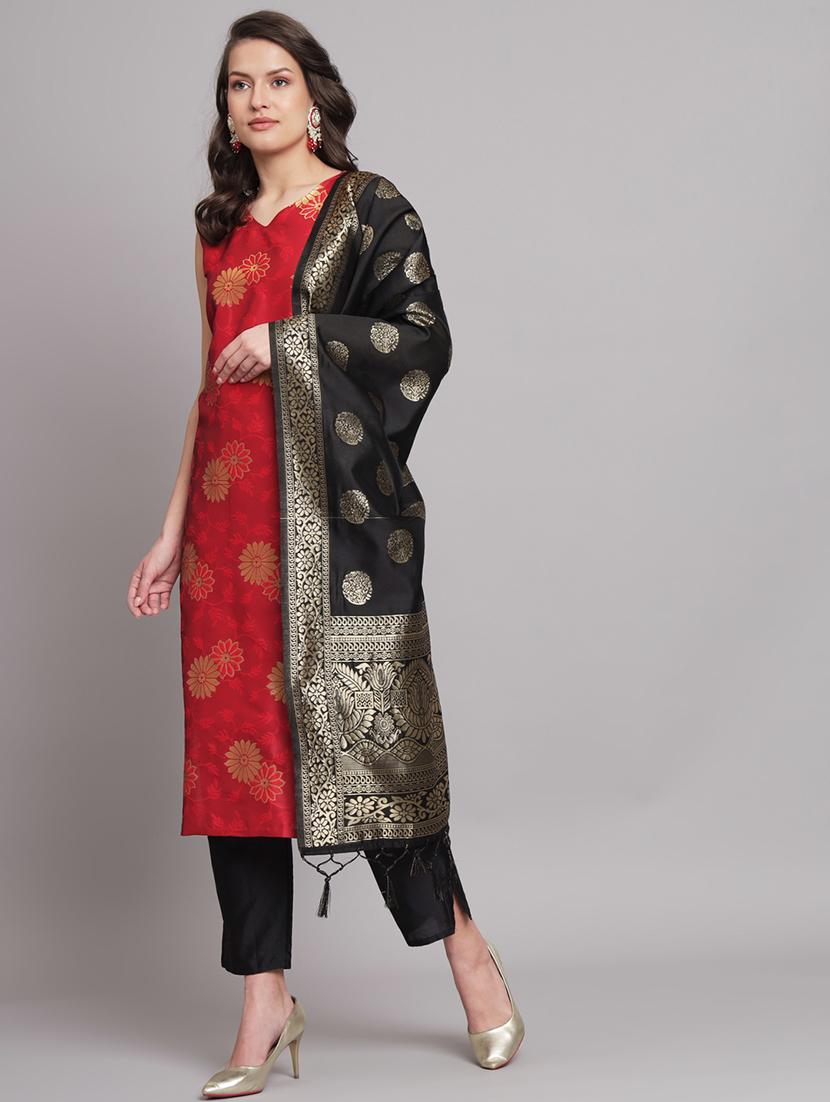 women self design sleeveless kurta pant with dupatta set - 20194181 - Standard Image - 2