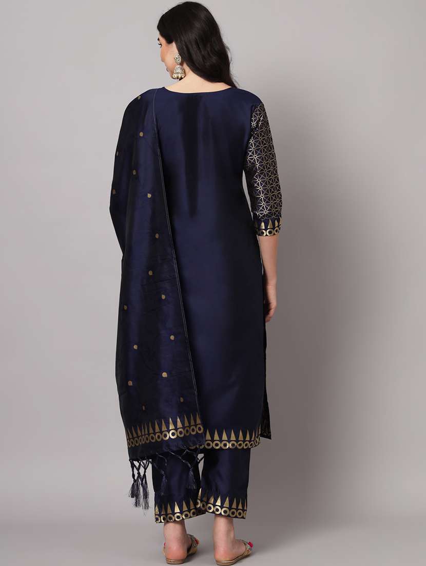 women three quarter sleeve kurta pant with dupatta set - 20194195 -  Standard Image - 2