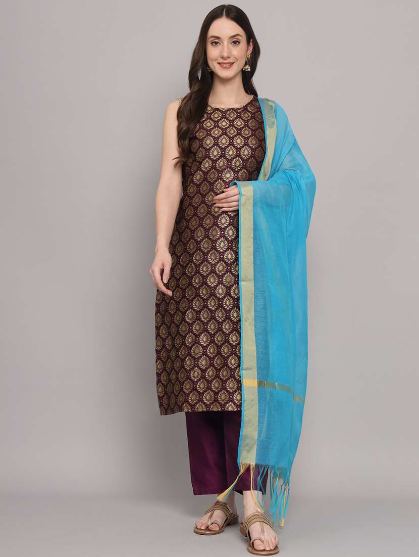 women self design sleeveless kurta pant with dupatta set - 20194201 -  Standard Image - 2