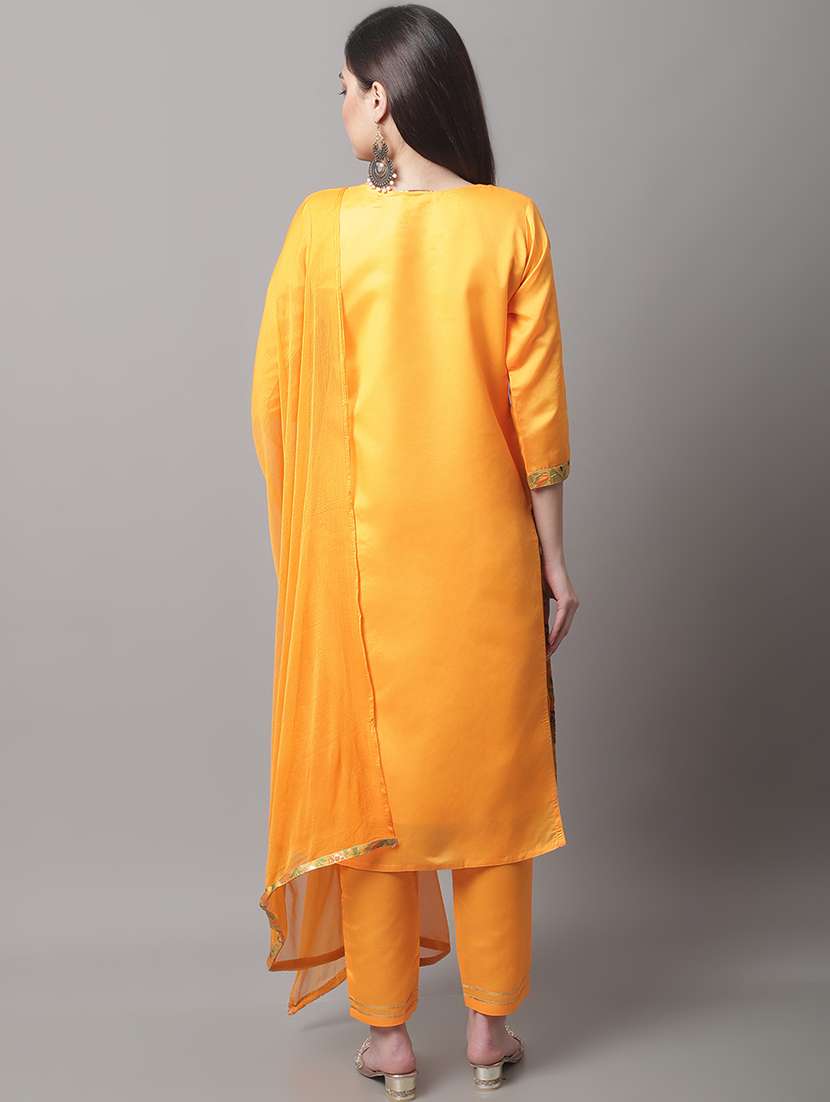 yellow kurta pant set with dupatta - 20194210 -  Standard Image - 2