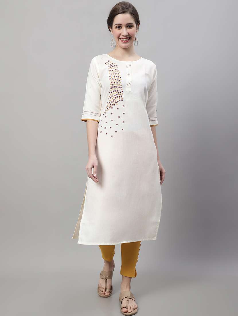 white cotton silk kurta dupatta set - 20194214 - Standard Image - 2