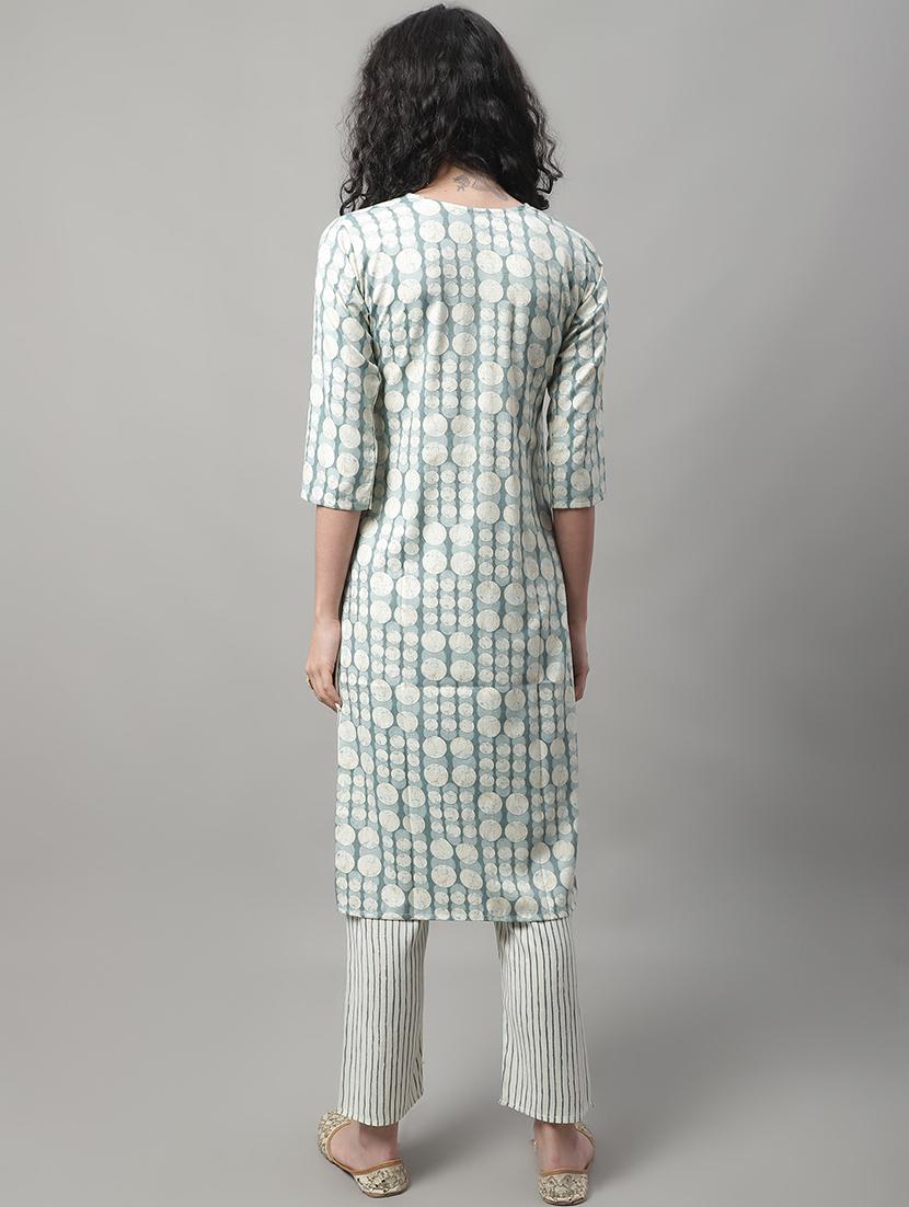 blue viscose kurta pant set - 20194271 - Standard Image - 2