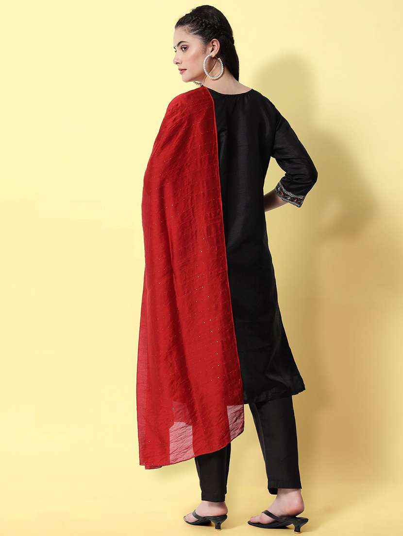 women three quarter sleeve kurta pant with dupatta set - 20194366 -  Standard Image - 2