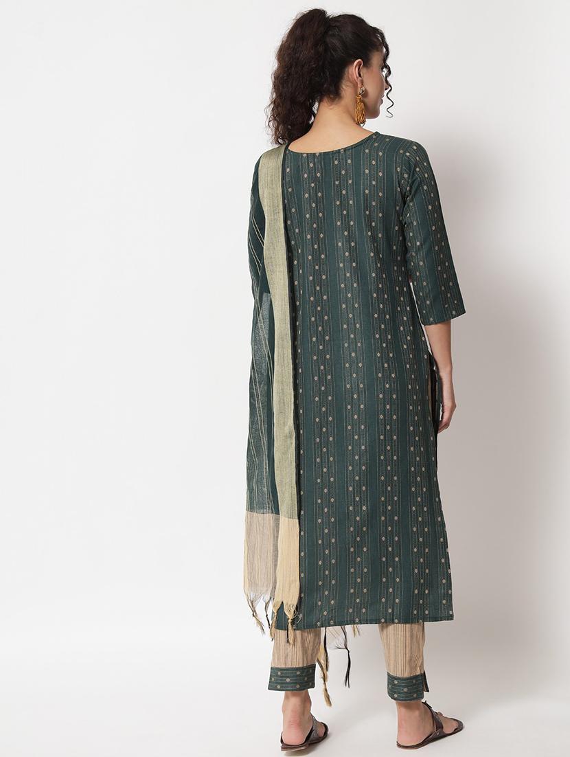 green kurta pant set with dupatta - 20194385 - Standard Image - 2