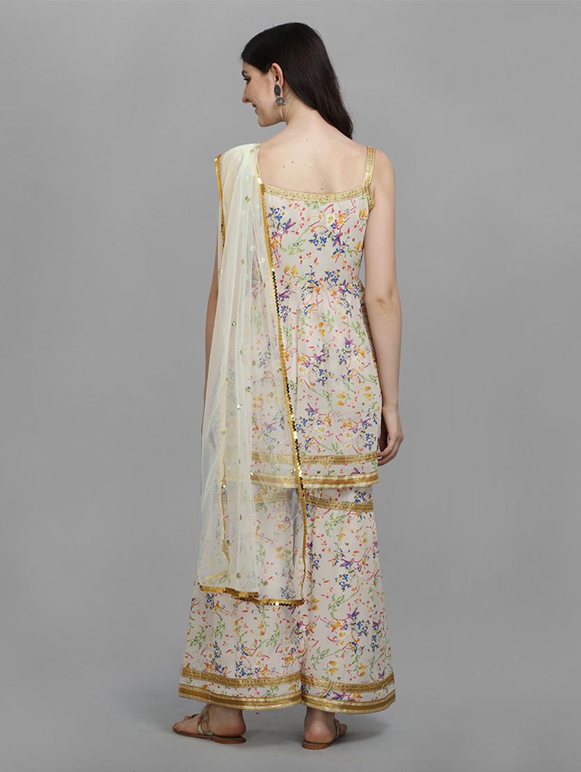 printed kurta sharara set with dupatta - 20194412 - Standard Image - 2