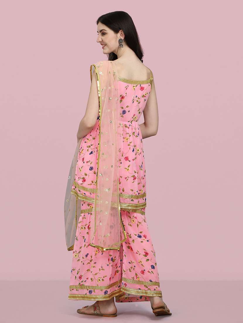 printed kurta sharara set with dupatta   - 20194414 -  Standard Image - 2