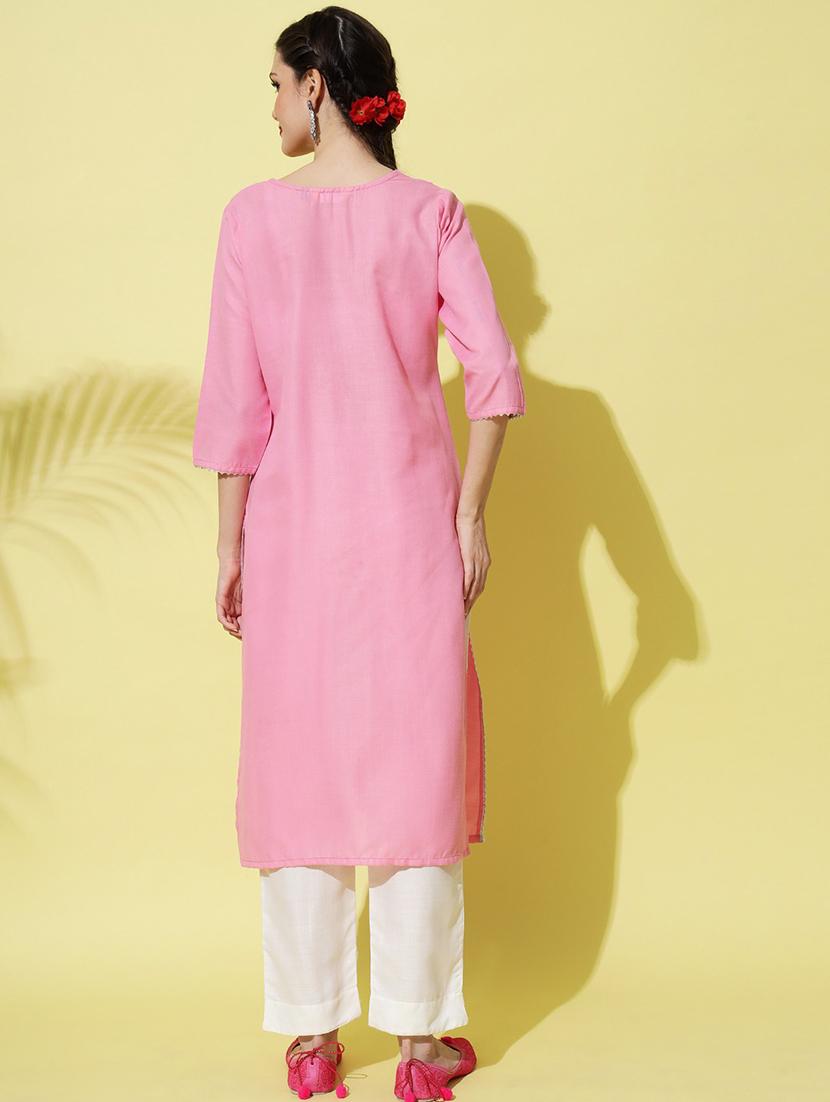 embroidered kurta pant set - 20194422 - Standard Image - 2