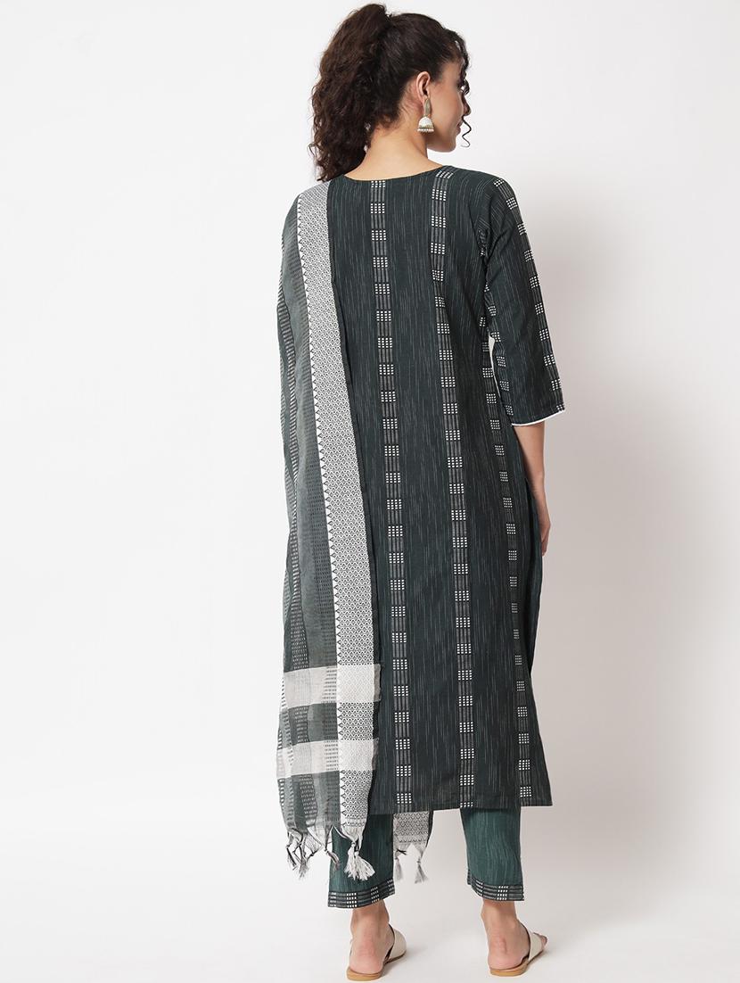 self design kurta pant set with dupatta - 20194433 - Standard Image - 2
