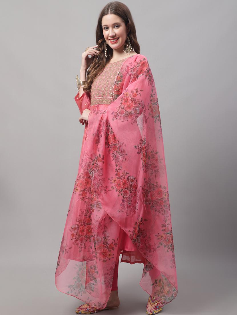 embroidered kurta legging set with dupatta   - 20194489 -  Zoom Image - 0
