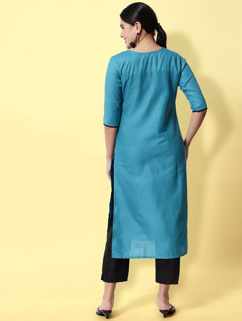 embroidered kurta pant set - 20194496 - Standard Image - 2