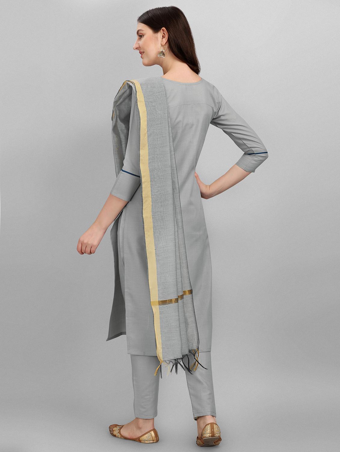 embroidered kurta pant set with dupatta - 20194507 - Standard Image - 2