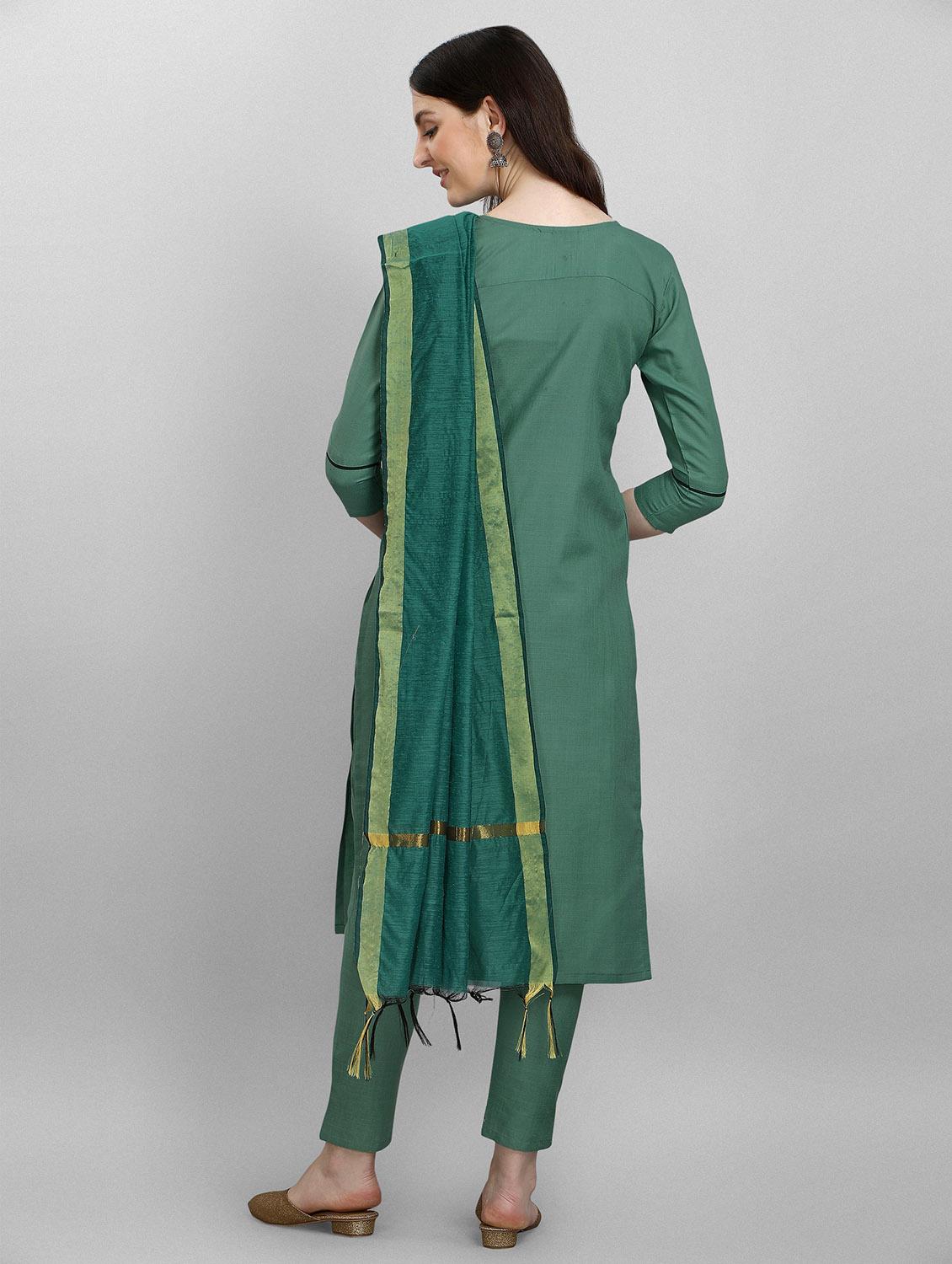 embroidered kurta pant set with dupatta - 20194508 - Standard Image - 2