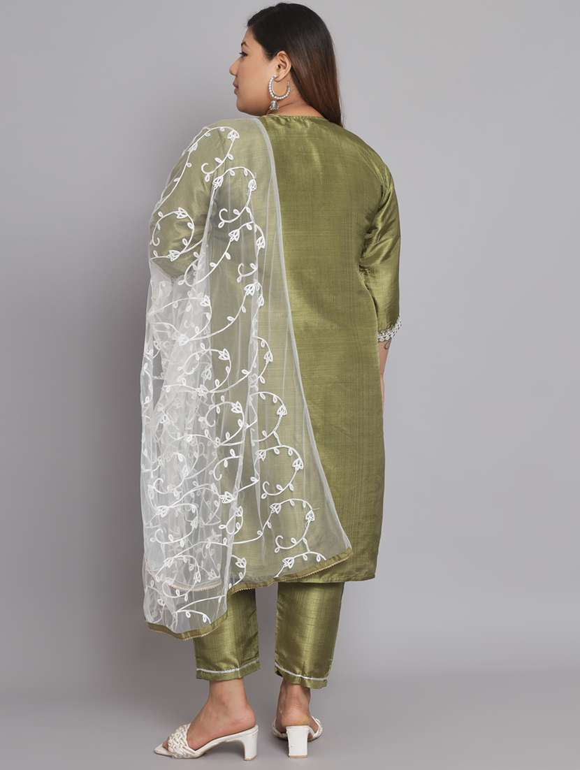 embroidered kurta pant set with dupatta - 20194520 - Standard Image - 2