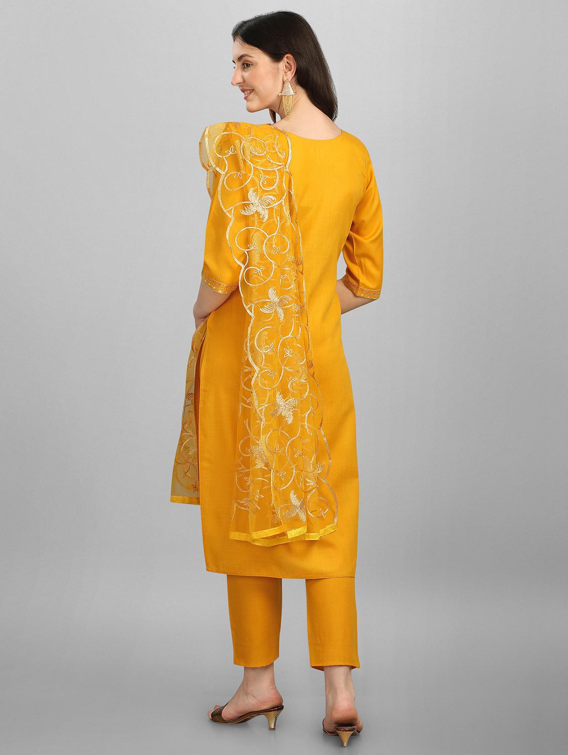 embroidered kurta pant set with dupatta - 20194531 - Standard Image - 2