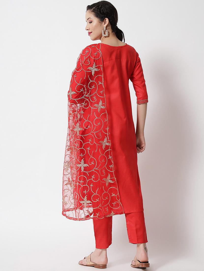 embroidered kurta pant set with dupatta - 20194534 - Standard Image - 2