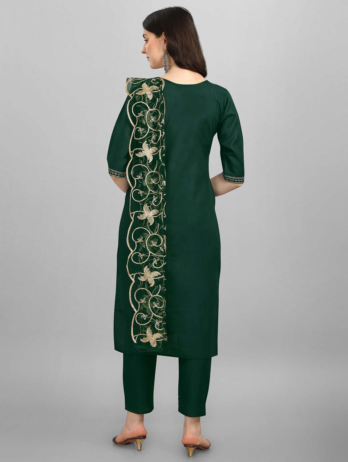 embroidered kurta pant set with dupatta  - 20194536 -  Standard Image - 2