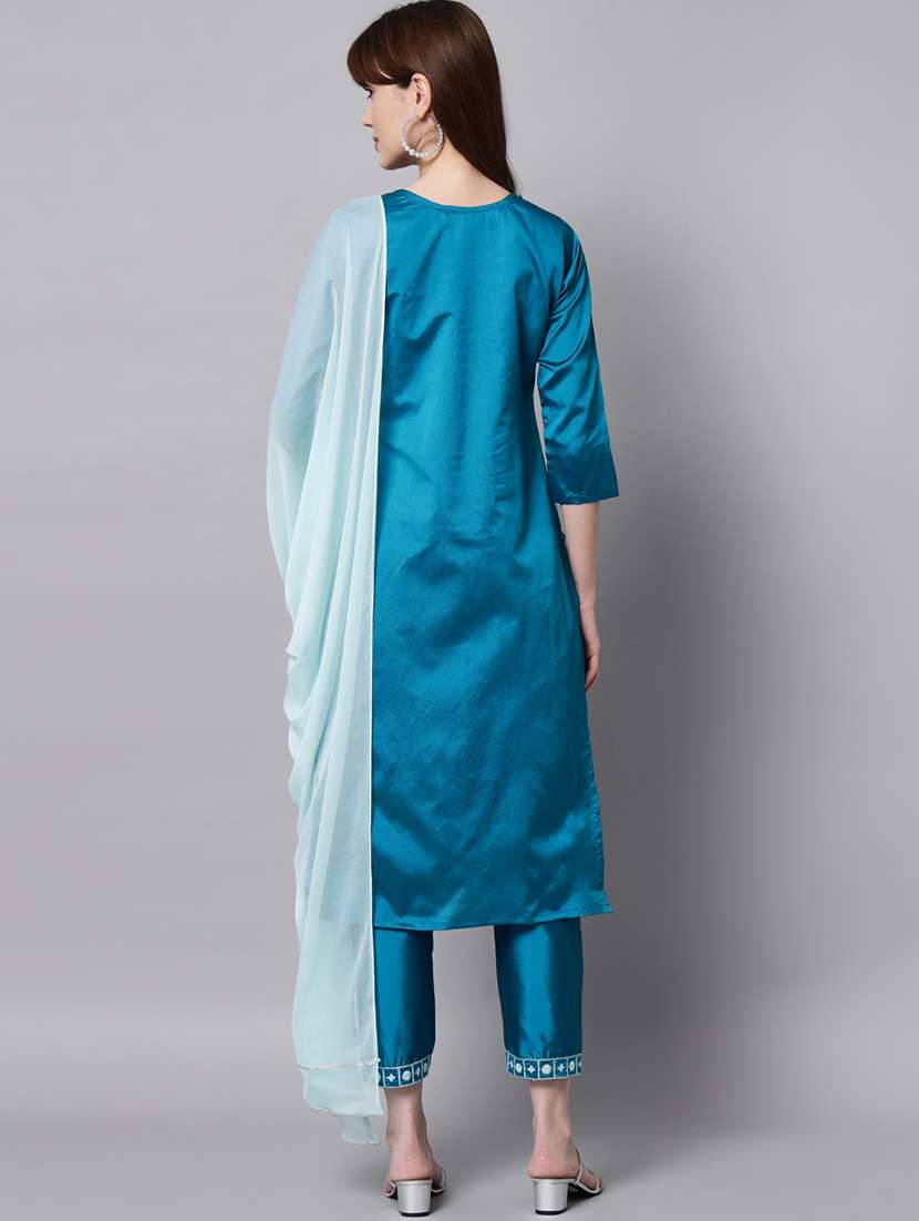 embroidered kurta pant set with dupatta - 20194542 - Standard Image - 2