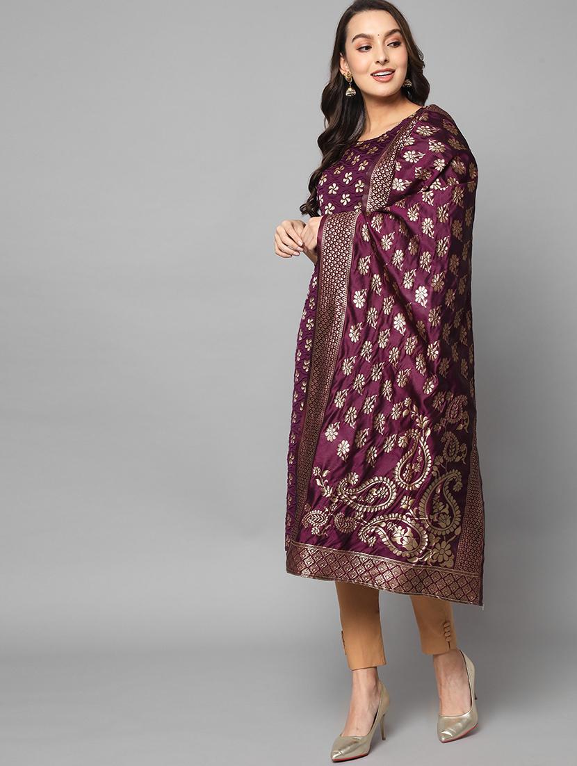 self design banarasi kurta dupatta set - 20194550 - Standard Image - 2