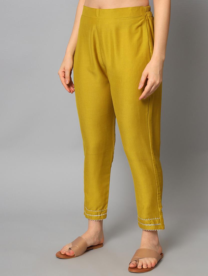 yellow round neck kurta pant set with dupatta - 20195106 - Standard Image - 2