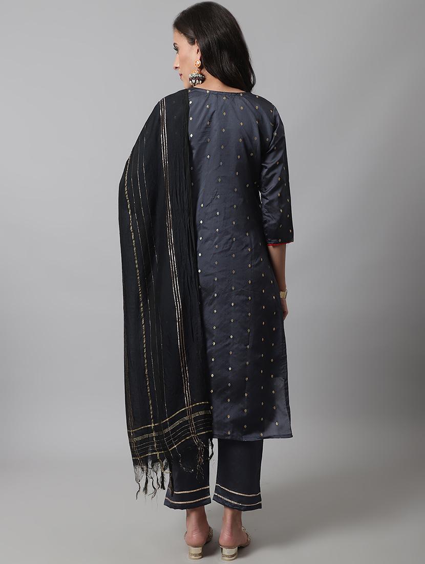 embroidered kurta pant set with dupatta - 20195156 - Standard Image - 2