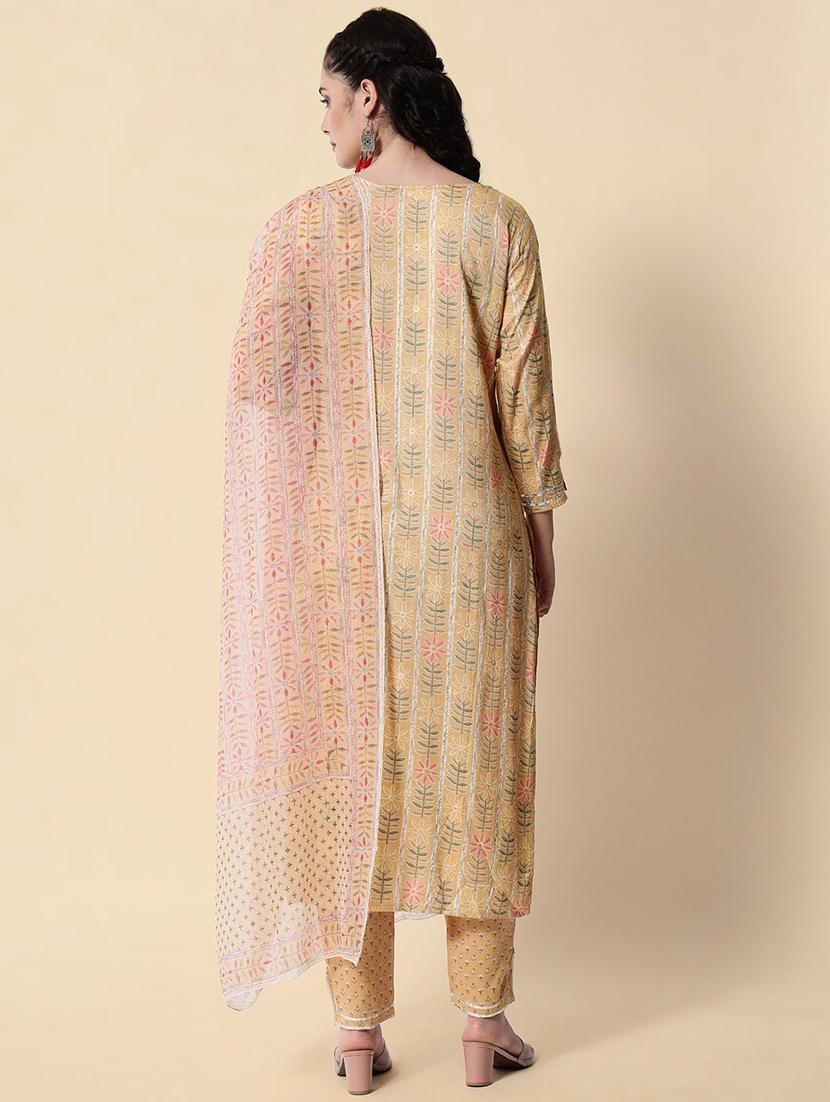 printed kurta pant set with dupatta - 20195168 - Standard Image - 2