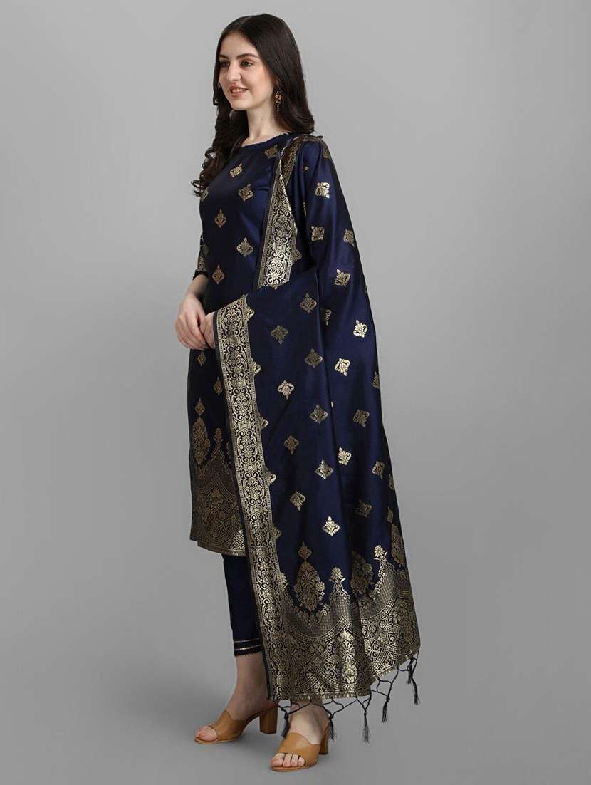 women three quarter sleeve kurta pant with dupatta set - 20195177 -  Standard Image - 2