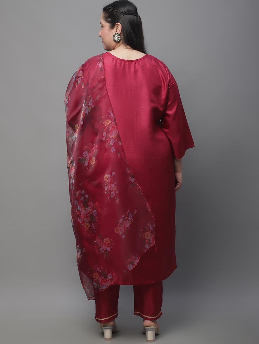 embroidered kurta pant set with dupatta - 20195186 - Standard Image - 2