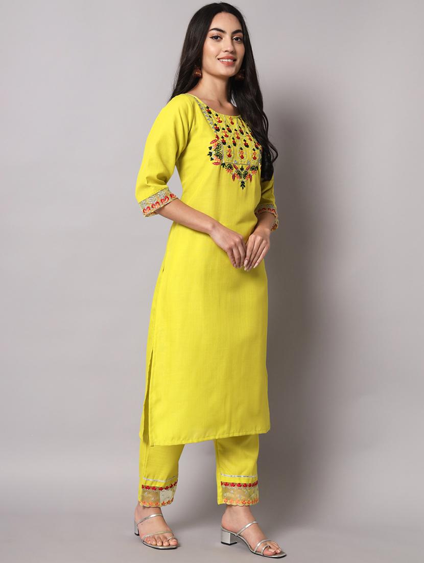 embroidered kurta pant set with dupatta - 20195213 - Standard Image - 2