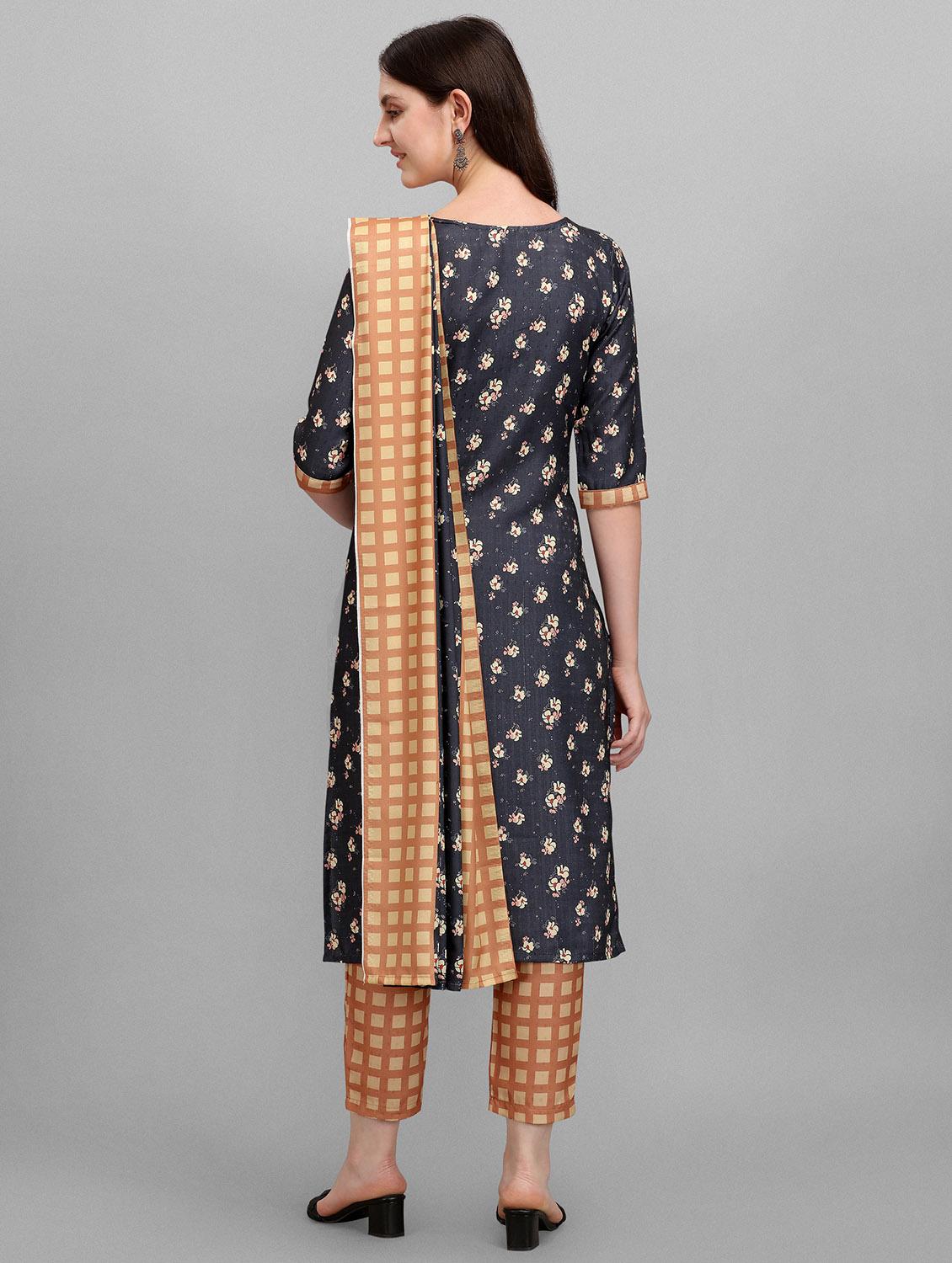 printed kurta pant set with dupatta - 20195220 - Standard Image - 2